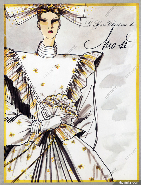 Mose (Haute Couture) Bottazzi Mose 1982 Wedding Dress