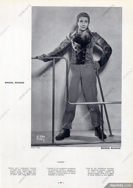 Marcel Rochas 1933 Skiing Suit, Photo D'Ora