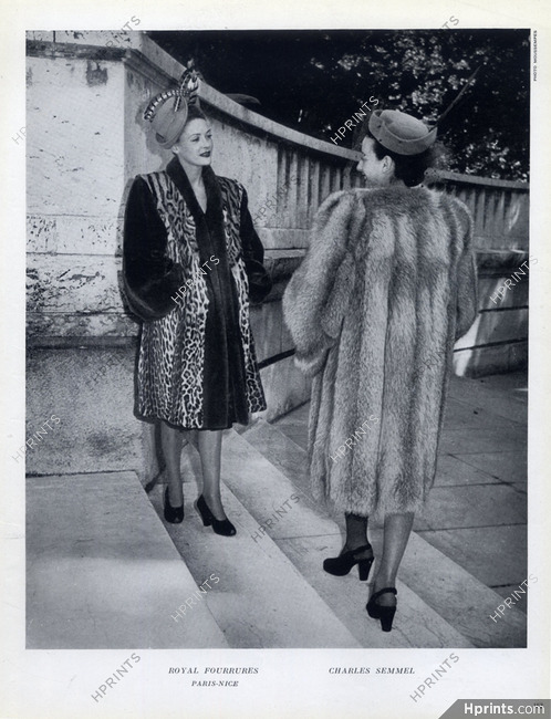Royal Fourrures & Charles Semmel 1947 Photo Moussempès, Fur Coat