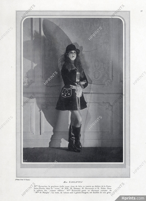 Tamara Karsavina 1926 Portrait, Theatre Costume