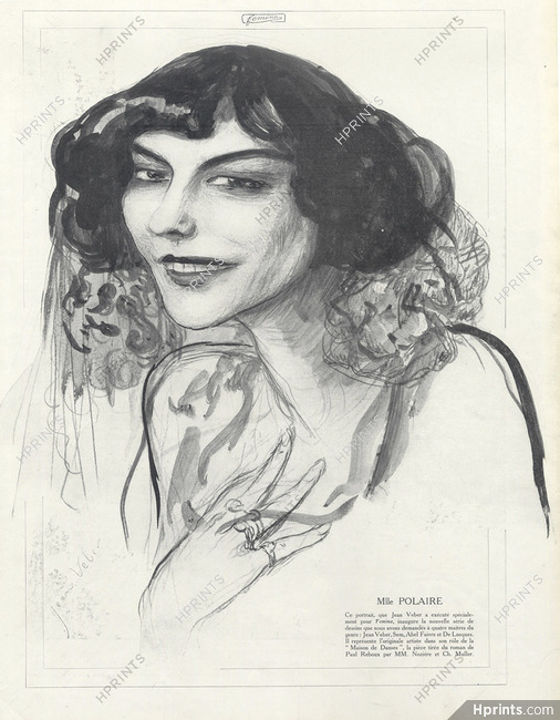 Mlle Polaire (Portrait) 1909 Jean Veber, caricature
