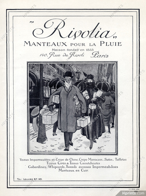Rivolia 1923 Raincoats, Pierre Brissaud