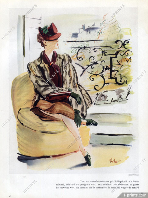 Schiaparelli (Fur) 1938 Fur Coat, René Bouët-Willaumez