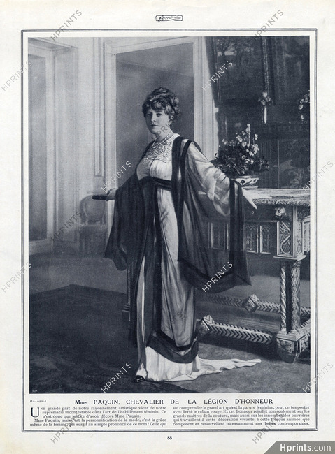 Mrs Paquin 1913 Chevalier de la Légion d'Honneur, Legion of Honour, Photo Agié