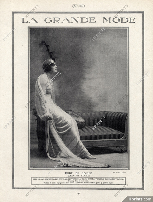 Lucile (Lady Duff Gordon) 1914 Evening Dress in Rose Satin