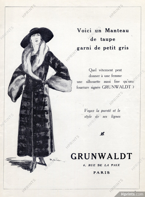 Grunwaldt (Fur Coat) 1921 Manteau de taupe, R. Drivon