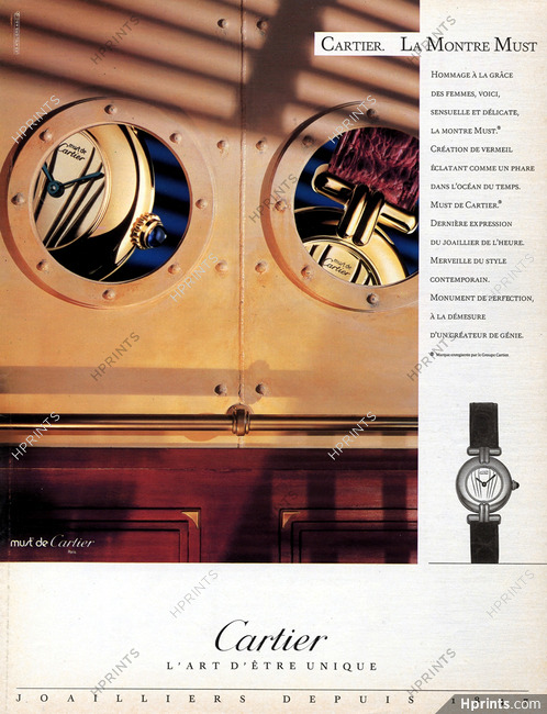 Cartier (Watches) 1987 Must (b&w)