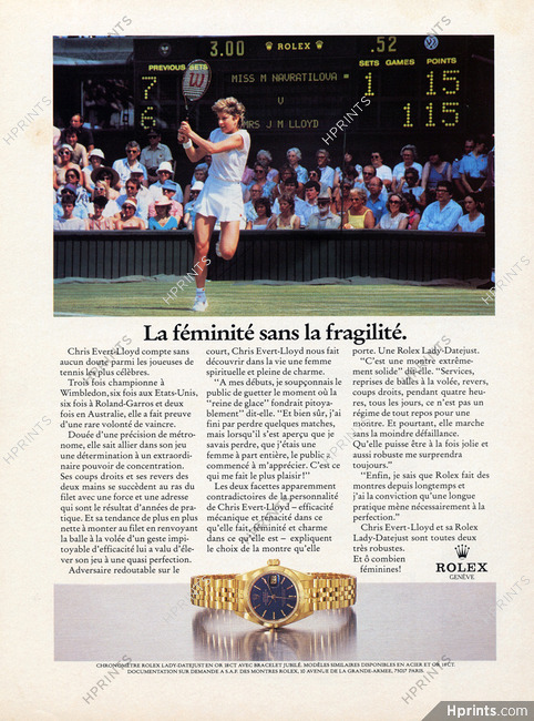 Rolex 1986 Chris Evert-Lloyd, Tennis, Lady-Datejust