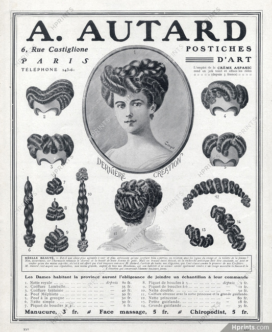 Autard (Hairstyle) 1907 Wig