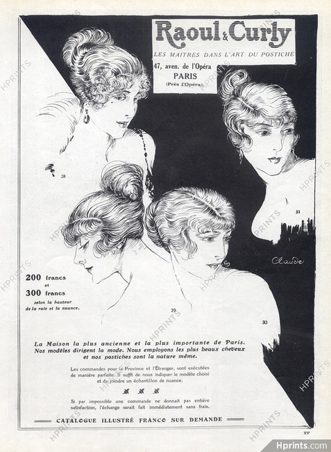 Raoul & Curly (Hairstyle) 1919 Jean Claude, Hairpieces, Wig