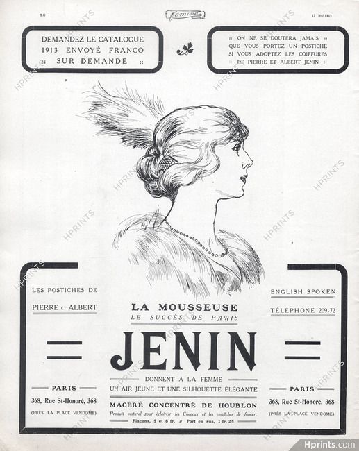 Pierre & Albert Jenin (Hairstyle) 1913 Wig