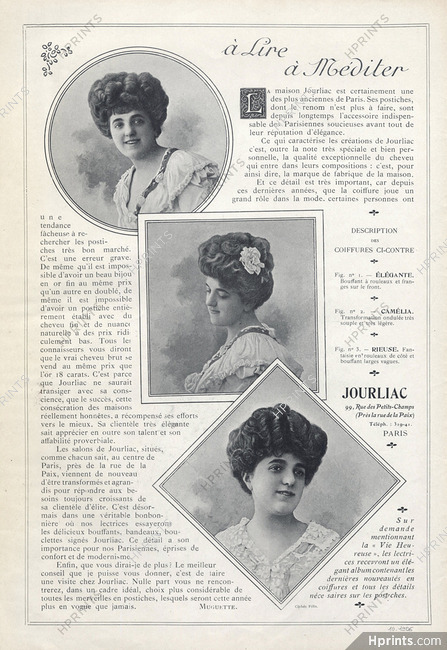 Jourliac (Hairstyle) 1906 Wig, Texte Muguette