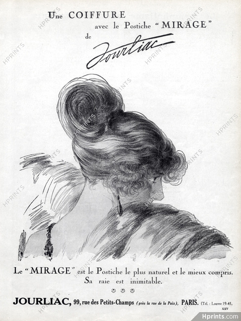 Jourliac (Hairstyle) 1919 Wig, Hairpiece — Advertisement