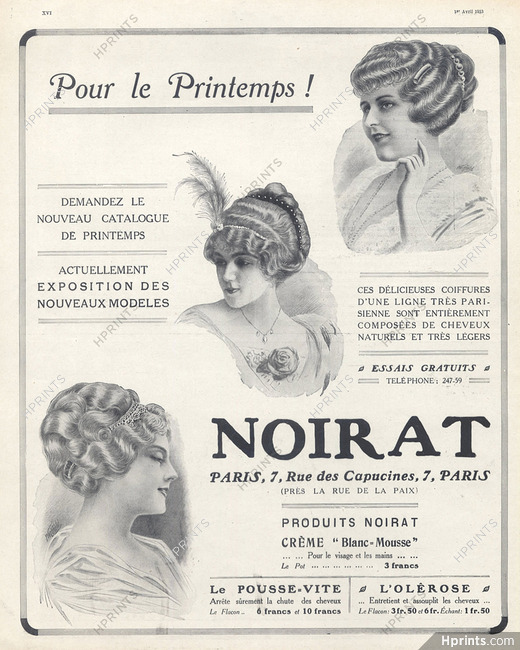 Noirat (Hairstyle) 1913 Wig, Hairpieces, Westfield