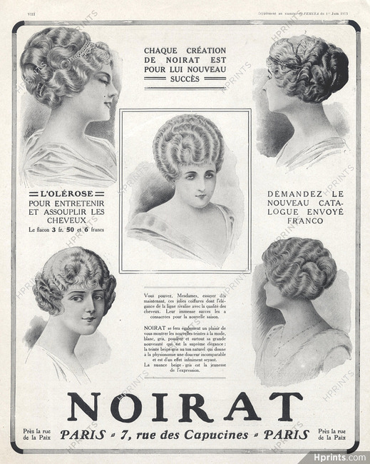 Noirat (Hairstyle) 1913 Wig, Hairstyle, Westfield