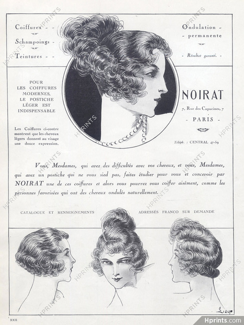 Noirat (Hairstyle) 1923 Wig, Hairpieces, Lisy