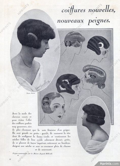 Auguste Bonaz (Combs) 1924 Hairstyle, Photo Rahma, Art Deco Style