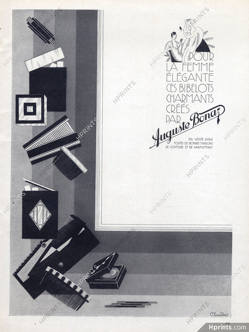 Auguste Bonaz (Combs) 1926 Powder Box... Art Deco Style, Jean Claude