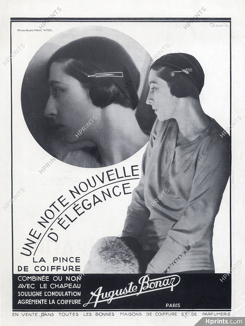 Auguste Bonaz (Combs) 1932 Hairstyle, Photo Paul Vitez
