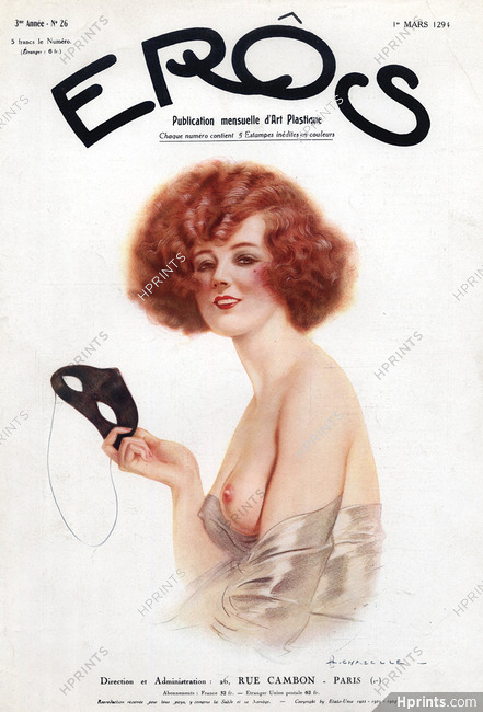A. Chazelle 1924 Cover EROS, Topless