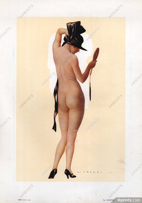 Fabius Lorenzi 1924 Nude with mirror