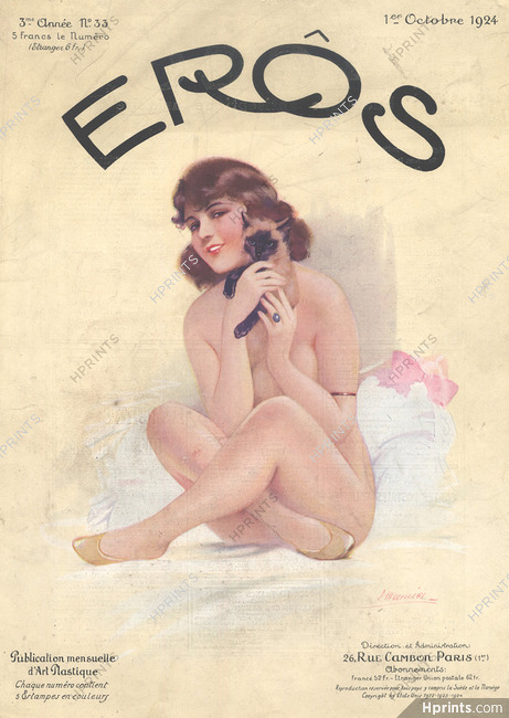 Suzanne Meunier 1924 Cover EROS, Nude, Cat