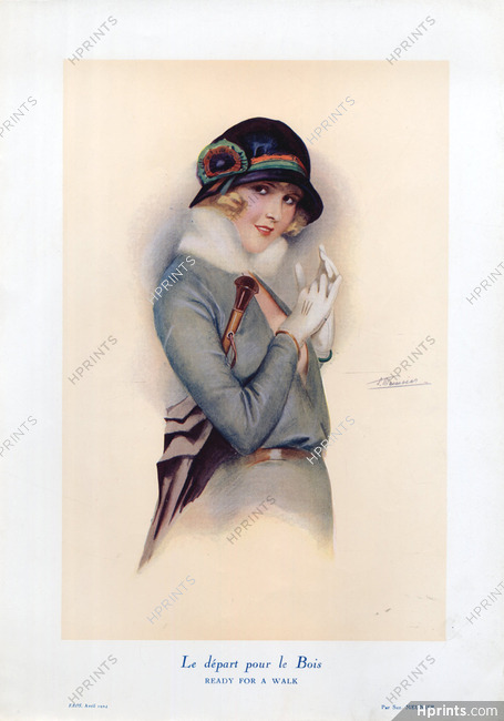 Suzanne Meunier 1924 Le Départ pour le Bois - Ready for a Walk, Elegant Parisienne