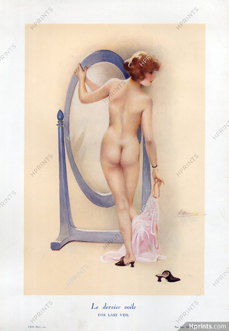 Suzanne Meunier 1924 Le Dernier Voile - The Last Veil, Nude, Babydoll, Mirror