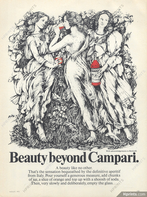 Campari (Bitters) 1973 With Acknowledgements to Botticelli