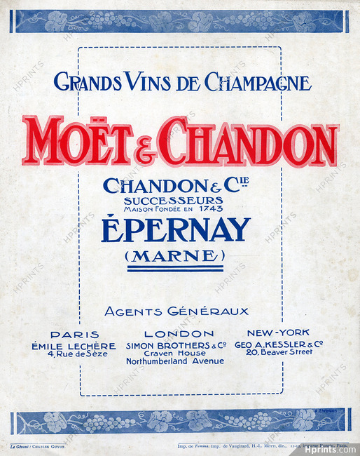 Moët & Chandon (Champain) 1913 Champagne