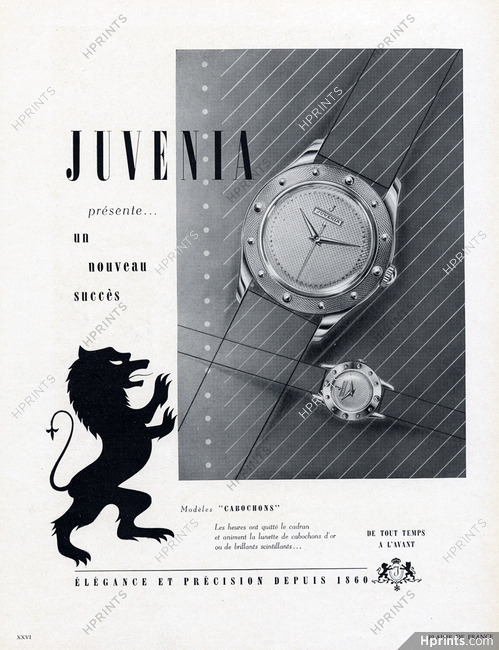 Juvenia (Watches) 1952 Modèles Cabochons