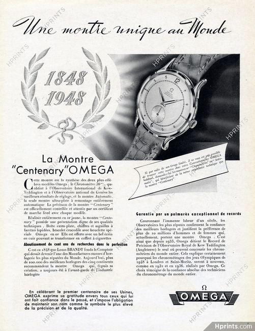 Omega (Watches) 1948 Centenary