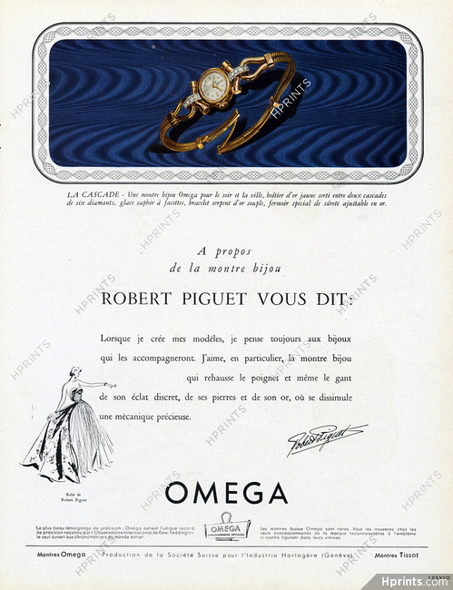 Omega (Watches) 1949 La Cascade, Suggested by Robert Piguet