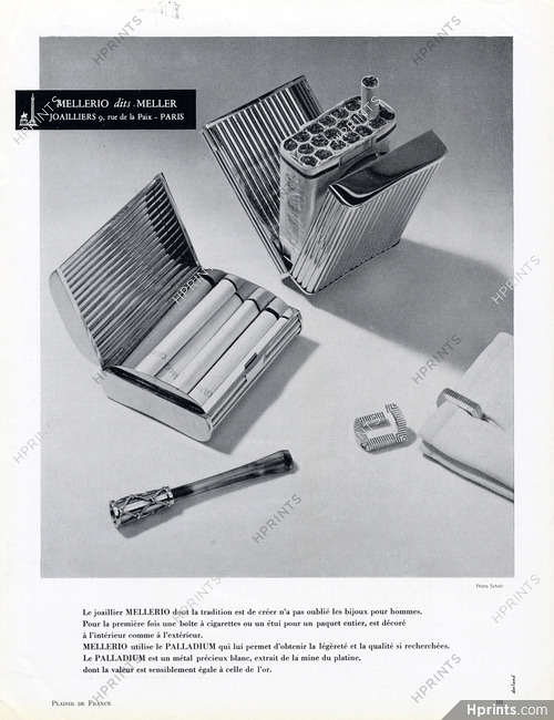 Mellerio dits Meller 1955 Cigarette Box Palladium