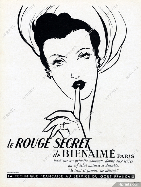 Bienaimé (Cosmetics) 1949 Rouge Secret Lipstick