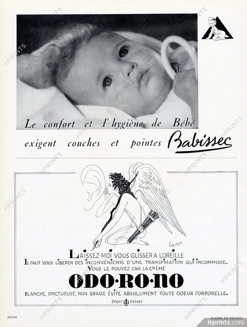 Féret Frères (Cosmetics) 1950 Odo-Ro-No Cream, Georges Lepape