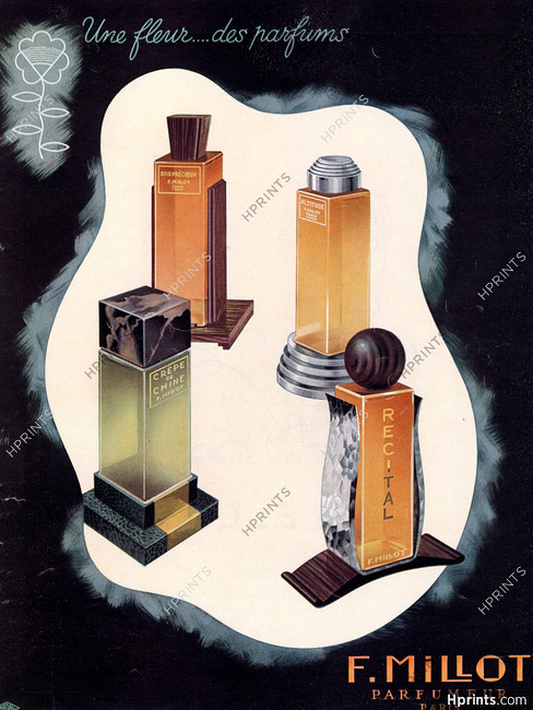 Millot (Perfumes) 1941 Crêpe De Chine, Bois précieux, Altitude, Récital