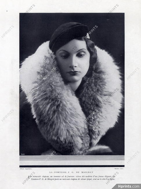 Maria Guy (Millinery) 1932 Comtesse F.G. de Maigret, Photo Lipnitsky