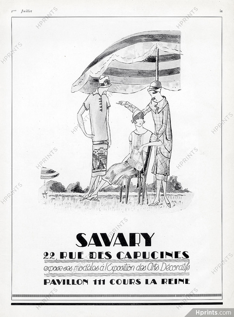 Savary (Clothing) 1925 Fashion Illustration