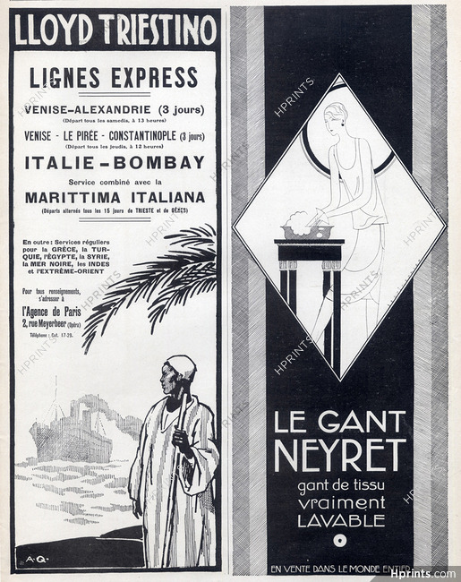 Neyret (Gloves) 1927 Henri Mercier, Lloyd Triestino