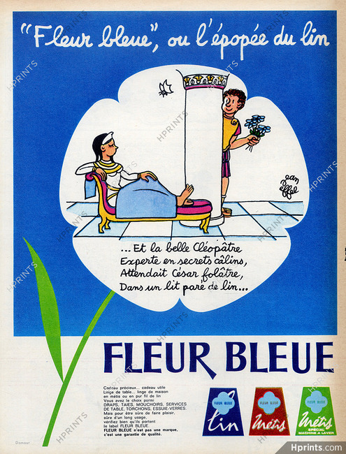 Jean Effel 1962 Fleur Bleue (Label Lin) Cléopâtre, César, Egypt