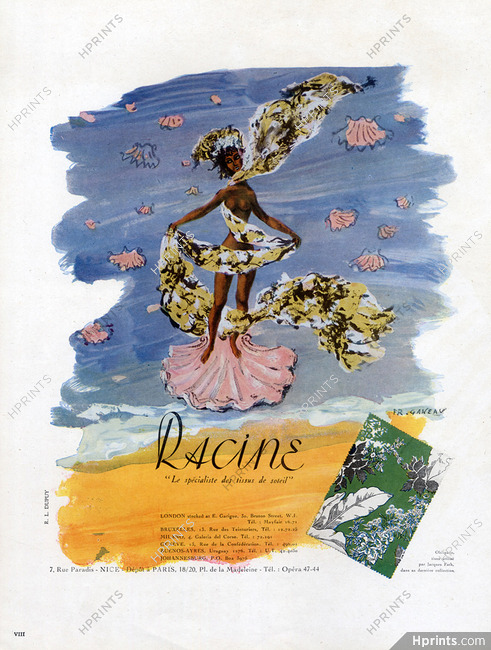 Racine (Fabric) 1949 Fr. Ganeau, Nude