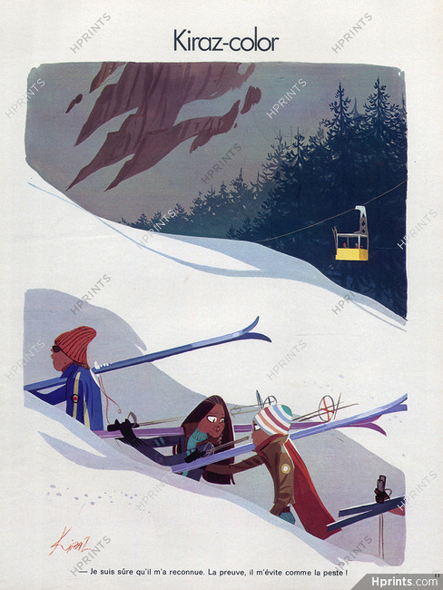 Edmond Kiraz 1973 Skiing, Winter Sports, Kiraz-color