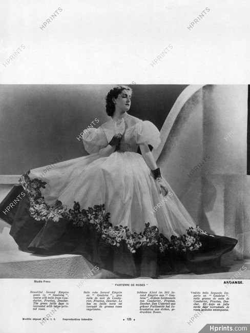 Ardanse 1939 Second Empire Style, Evening Gown, Photo Franz, Coudurier Fructus Descher