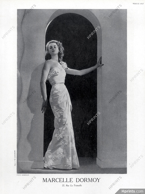 Marcelle Dormoy 1947 Photo Seeberger, Evening Gown