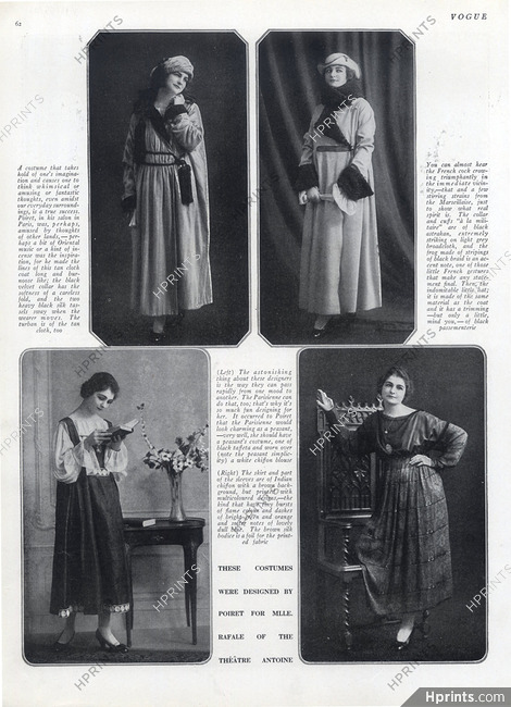 Paul Poiret 1918 Costumes designed by Poiret for Mlle Rafale