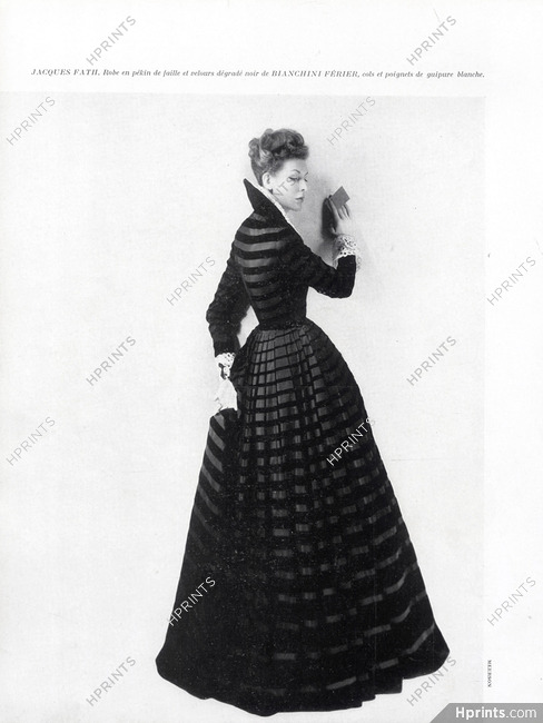 Jacques Fath 1947 Photo Harry Meerson, Evening Gown