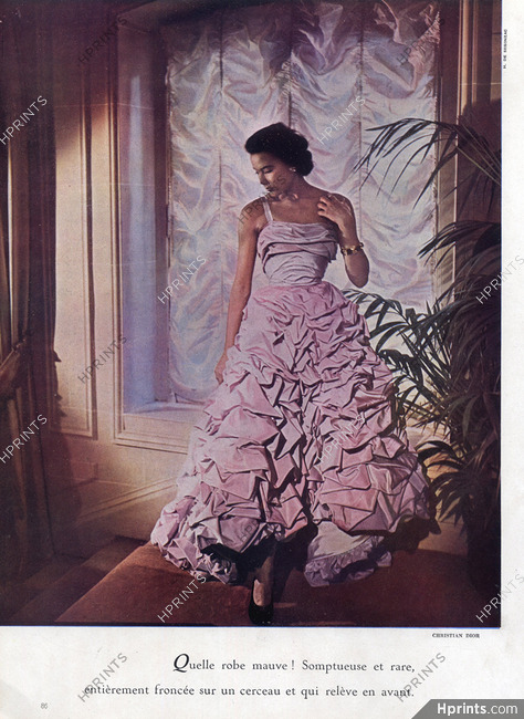 Christian Dior 1948 Robe Mauve, Evening Gown, Photo Hubert de Segonzac