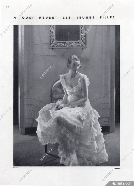 Chanel 1930 Evening Gown, Photo Edward Steichen — Clipping