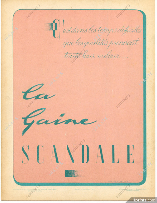 La Gaine Scandale (Girdles) 1942